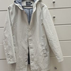 Topman khaki zippered jacket with hood